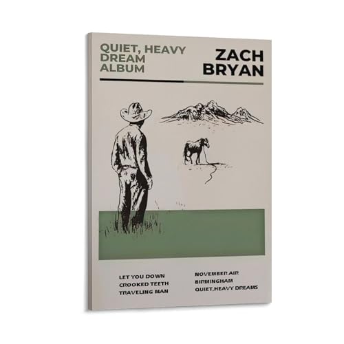Zach Bryan Quiet Heavy Dreams Impression Toile Idée Cadeau Cadre 50x75 cm