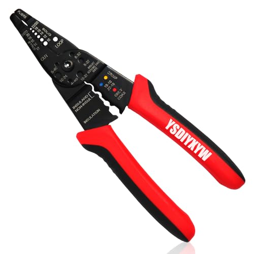 YsDiYxYw Wire Stripper, 3rd Generation Wire CrimpingTool, 8IN Professional Wire Strippers Cutter for Stripping, Cutting, Sharpening, Cable Cutting from 10-22 AWG