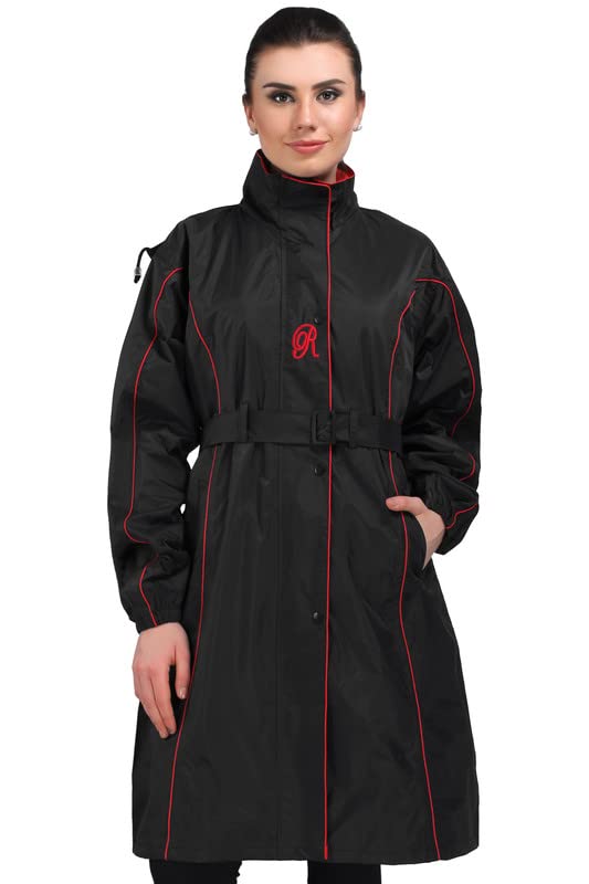 Neon Coat Nylon Zipper & Snap Reversible Long Raincoat | Full Length for Women | Heavy Waterproof Rainwear | Portable Rain Suit-image-48