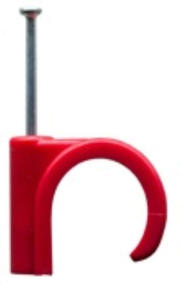 Red Nail in Pipe Clip, 15mm (100)