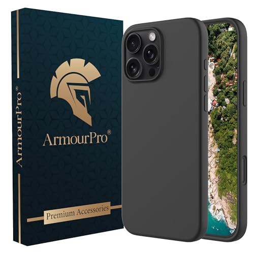 Image of ArmourPro Silicone Back Case for iPhone 16 Pro Max, Soft-Touch Case | Dark Grey