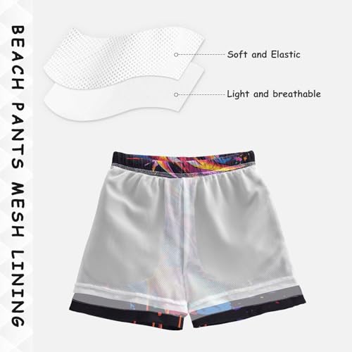 Pigsaly Boys Swim Trunks Angry Dragon Animals Boys Board Shorts Swimsuit Swimwear Summer Bathing Suit XS Multicolor4