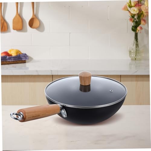 Sartén de Hierro Antiadherente con Tapa y Mango de Madera miniatura 5
