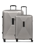 REDOLZ Hartschalen Koffer-Set-2-teilig | S Trolley 40 x 23 x 55 cm mit Laptopfach - 3,2 kg + L Trolley 52 x 34 x 77 cm - 4,4 kg | alle Koffer 5 cm Dehnfalte | für Damen & Herren (Essentials 14)