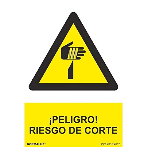 Señal ¡Peligro! Riesgo De Corte Con Tintas Uv | 210 X 300 Mm - Aluminio 0'5 Mm En Oferta Normaluz Rd30966 - Señal ¡Peligro! Riesgo De Corte Aluminio 0,5 Mm 21X30 Cm Con Cte, Ripci