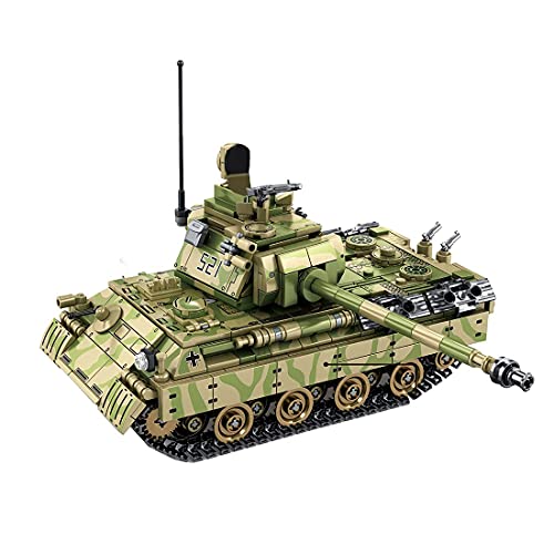 ZRY Panzer Modellbausatz, 858 Teile des WW2 Medium Panther Panzer Nr. 5 Erwachsene Hauptkampfpanzer Bausteine Kompatibel… – Bild 7