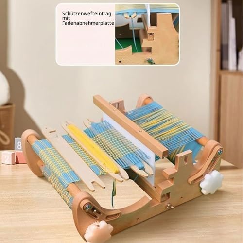 Weberei-Set – verstellbare Handstrickmaschine für Tapisserie-Kunst, maximale Webbreite 20 cm, ideal für Untersetzer, Tischsets und Stoffbeutel