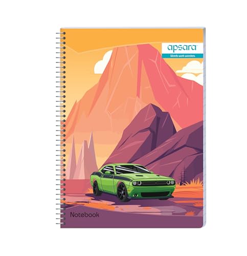 Image of Apsara Spiral Notebook 1 Subject 24X18 200 Pages Blue Single Line 60gsm For School, College Students and Professionals (Covers May Differ)