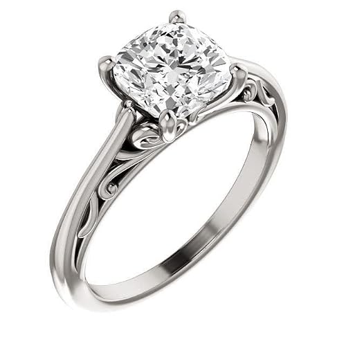 Jeweleryn Round Brilliant Cut 5 Carat, Colorless Moissanite Engagement Ring Sets, Wedding/Bridal Ring Set, Solitaire Halo, Antique Anniversary Promise Ring Set Gift For Her (8) #TOP25