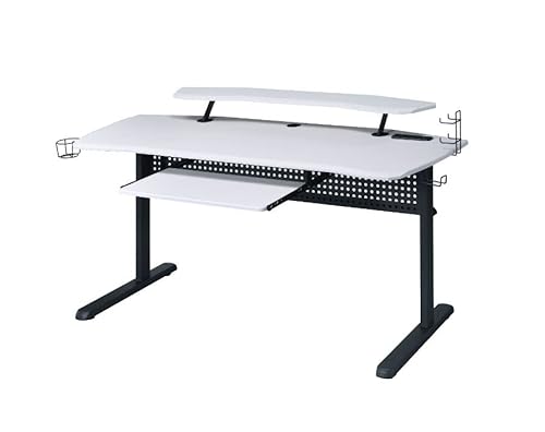 Acme Furniture Vildre Gaming Table, 59 In X 28 In X 33 In, Black & White Finish #TOP2