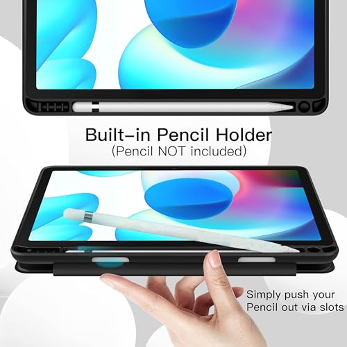 Image of TGK Trifold Flip Case Cover for realme Pad 10.4 inch Black Smart Flexible with Pencil Holder