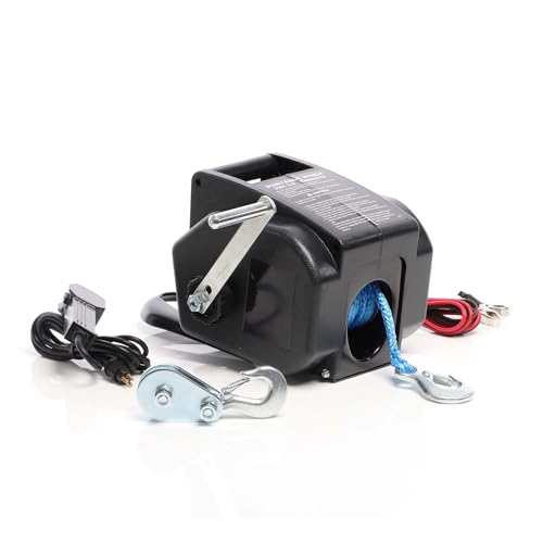 XPOtool Cabrestante eléctrico 12 V hasta 1570 kg elevación 350W levantar cargas motor 1,8 m/min