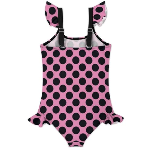 Image of Girls One Piece Swimsuit Polka Dots Ruffles Swimwear Bathing Suits 3-12 Years
