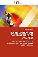 La Resolution Des Contrats En Droit Compare 6131511144 Book Cover