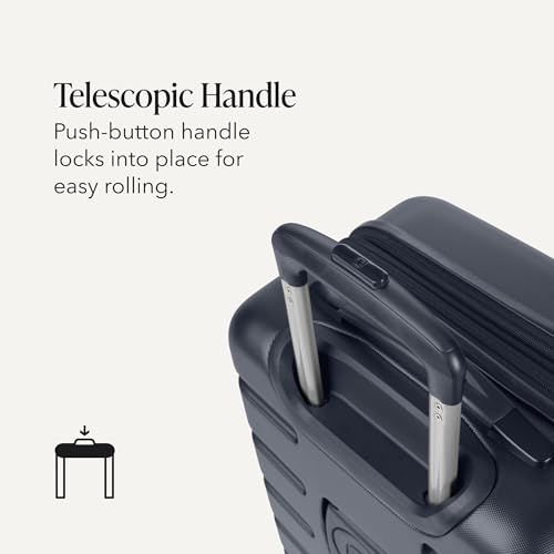 Image of SWISSGEAR Signature Hardside Expandable Carry-On Spinner Luggage, ABS Construction, TSA-Friendly Lock, and Built-In Cupholder, Navy, 19-Inch