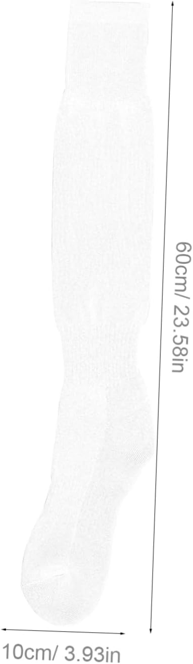 KOMBIUDA Elastic Soccer Socks Adult Soccer Stockings White Football Socks Grip for Athletic Activities