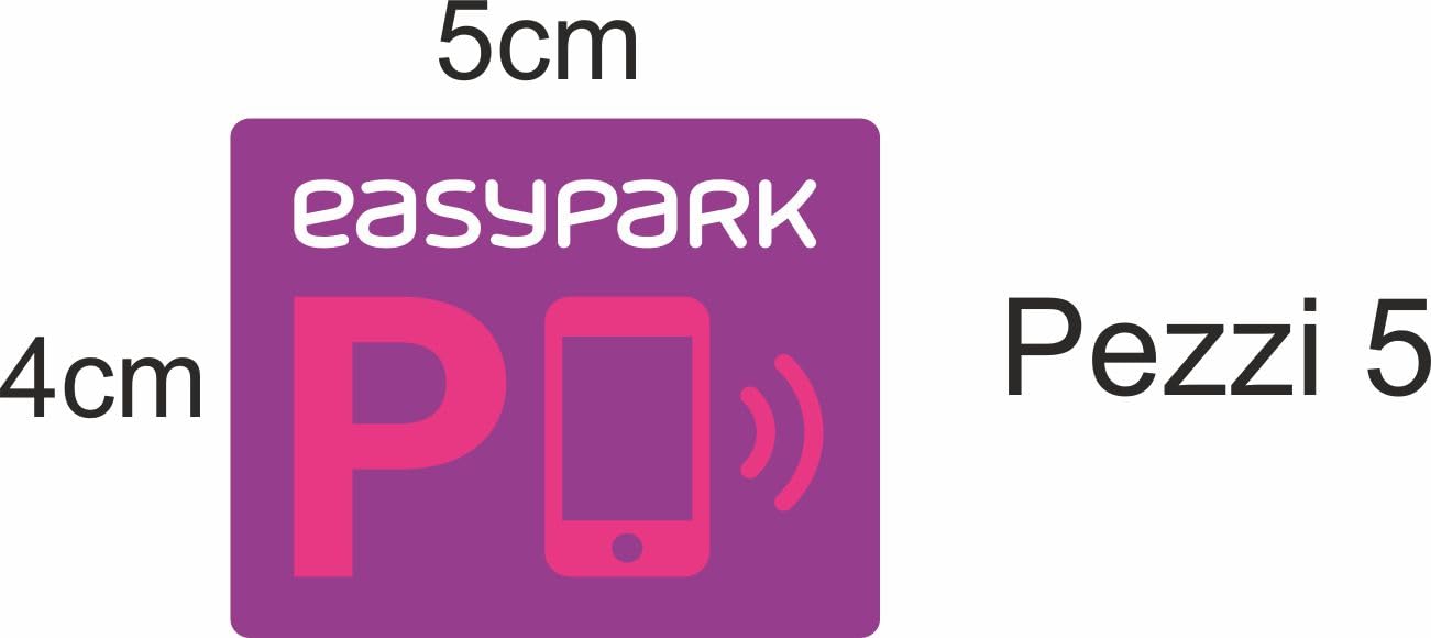 Zestaw 5 naklejek EasyPark PVC kompaktowe i trwałe idealne dla każdego, kto korzysta z aplikacji parkingowej, łatwa do nałożenia na szybę wewnętrzną Easy Park AUTO MOTOCYKL COD208