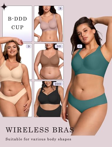 Image of OEAK Womens Wireless Jelly Bras Plus Size Support Push Up Comfortable Bra