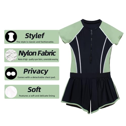 Hill & Sea Girls One Piece Swimsuits Quick-Dry Girls Bathing Suit, Soft Stretch Swimwear for Beach Pool Outdoor Play3