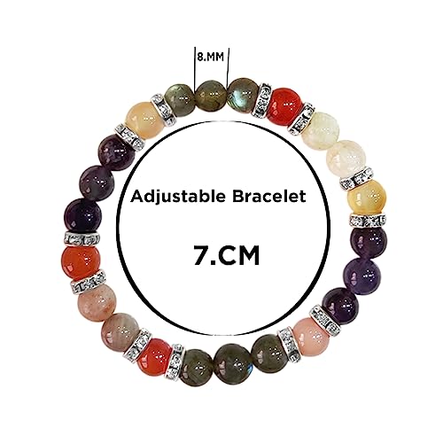 Image of Shubhanjali Crystal Elastic 8mm Stretch Customized Bracelet for Men and Women-(Standard,Multicolor)