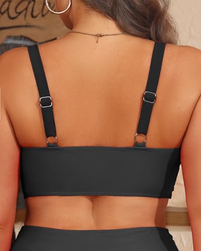 Women Plus Size Bikini Top - Twist Front Swimsuit Top Push Up Full Coverage Bathing Suit 2025 Swim Bra for Large Bust2