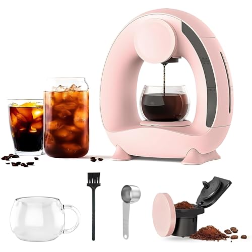 Image of 2-in-1 Espresso Coffee Maker Machine with Steam Wand, Compatible with K-Cup Pod & Coffee Grounds, India's First Mini Q Shap Coffee Maker, 1400w Mini Americano Coffee Machine for Home, Office