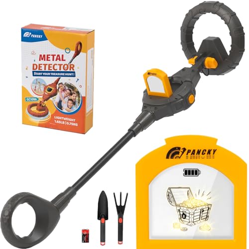 Image of Metal Detector for Kids, IP68 Waterproof 3-10 Year Kids Metal Detector Kit with LCD Display, Automatic Sensitivity Adjustment, 6.55 inch Search Coil, 1.65lb Lightweight Boys Girls Gift, Carbon Black