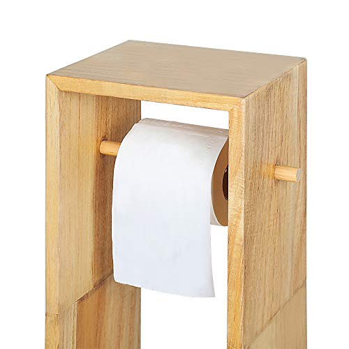 Toilet Paper Holder Toilet Paper Stand Roll Holder Stand and Dispenser with Storage for Bathroom - Image 6