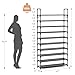 VTRIN 10 Tier Shoe Rack Tall Large Capacity 50 Pair Wide Shoe Organizer with Two Hooks Sturdy Metal Shoe Shelf for Entryway, Closet, Bedroom