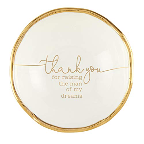 Santa Barbara Design Studio Creative Brands Wedding Collection Ceramic Jewelry Dish, 3.25-Inch, Thank You
