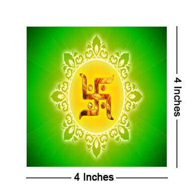 Image of 999STORE doorhanging swastik brown art printed framed door sticker (4 x 4 inches)