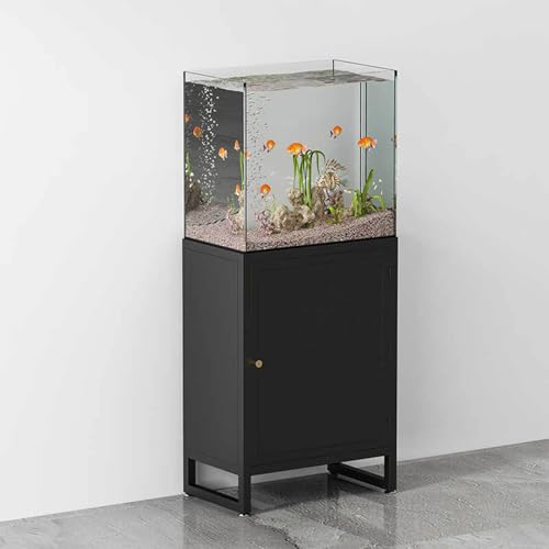 Support métallique robuste pour aquarium et étagère de rangement noire solide