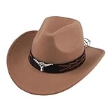 Design classique : le chapeau de cowboy occidental a une boucle vintage amovible tendance qui ajoute une touche moderne, ce qui en fait un accessoire unique et élégant pour toutes les occasions