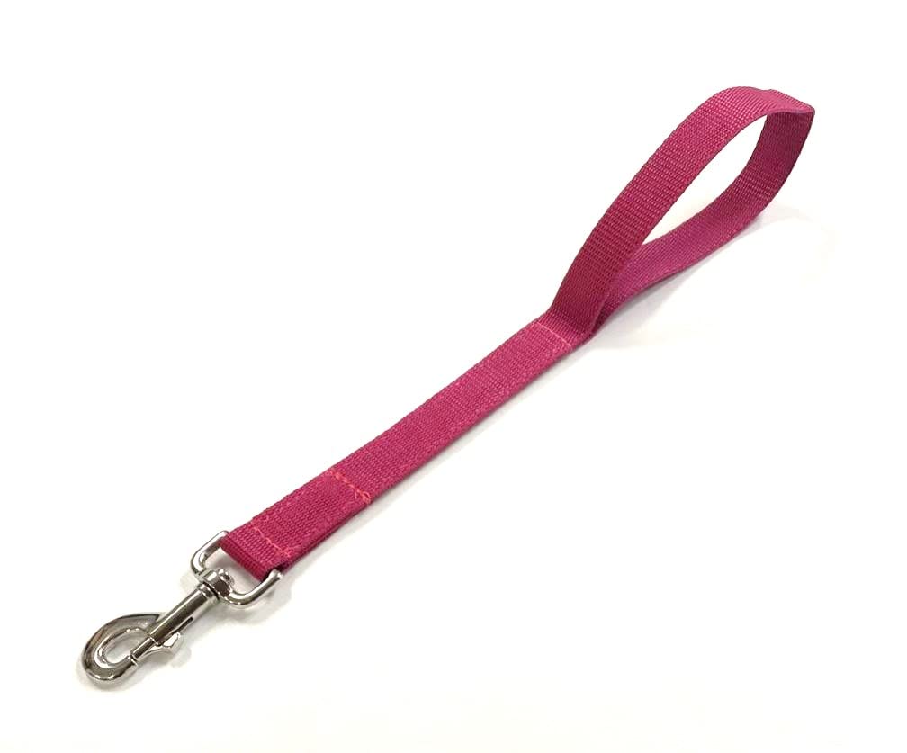 Short Close Control Dog Training Lead Traffic Walking Leash 25mm Polypropylene Webbing (Burgundy, 20 Inches)