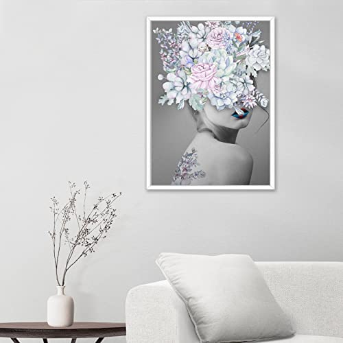 Image of PAINTINGMANTRA Multi, Black & White Floral Theme Canvas Painting with Wooden Frame (Size - 23 x 17 Inch each, Color - Black & White)