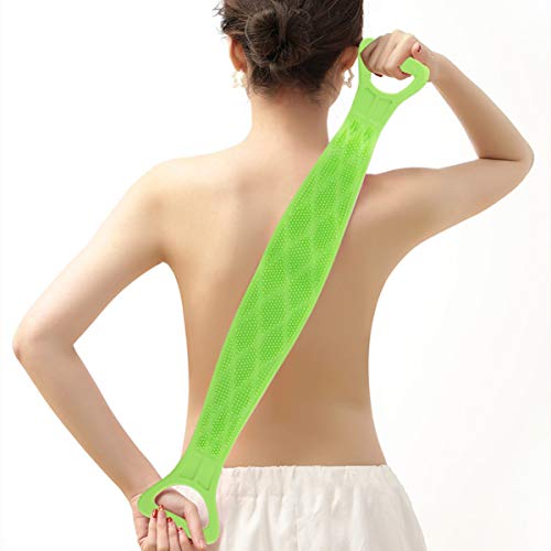 HEALLILY 2 Pcs Silicone Volta Purificador Esfoliante Corpo Longo para TrÃ¡s Massagem Escova Toalha d