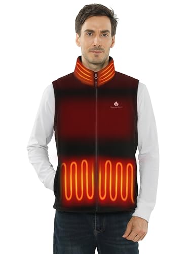 Heated Vest for Men with Battery Pack Included, Fleece Material, 4-Zone Electric Heating, Great for Winter, Golf