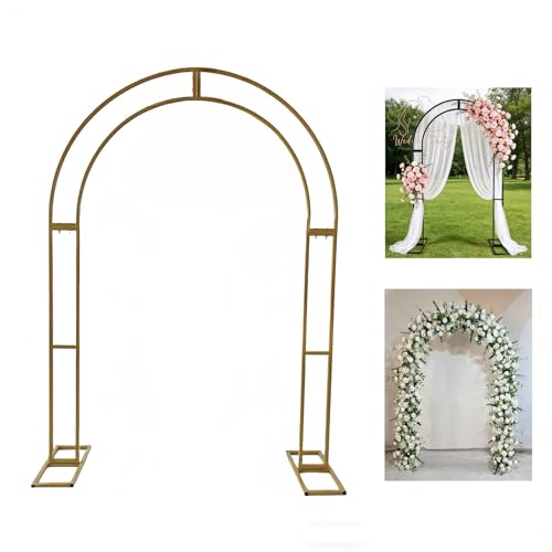 Arco para Bodas, pérgola metálica para Fiestas y Jardines con Parte Superior Redondeada, Moderno Arco para Globos para Eventos al Aire Libre, Bodas y decoración navideña,Oro,H 180cm * W 80cm