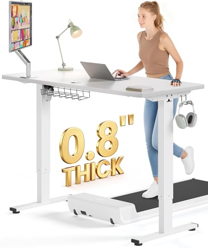 Image of SIAGO Electric Standing Desk Adjustable - 55 x 24 Inch Sit Stand up Desk with 0.8 Inch Thick Tabletop - Adjustable Height Table with 3 Memory Preset, Cable Management for Home Office