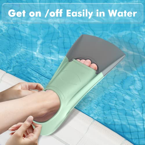 Image of Gintenco Swim Fins, Kids Swim Training Fins for Lap Swimming, Travel Size Flippers with Mesh Bag, Silicone Swimming Fins for Kids Teens Adults Women Men