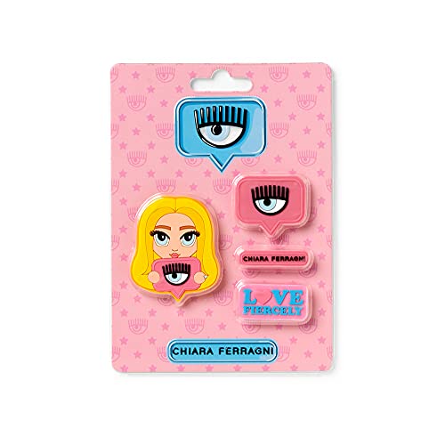 Gomme Chiara Ferragni x Pigna, set 4 gomme assortite