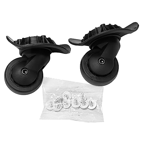 2 pcs Luggage Wheels Replacement 360 Degree Rotation, Lockable Suitcase Caster with Screws for Replacement, Travel Suitcase Silent Wheel Repair Set
