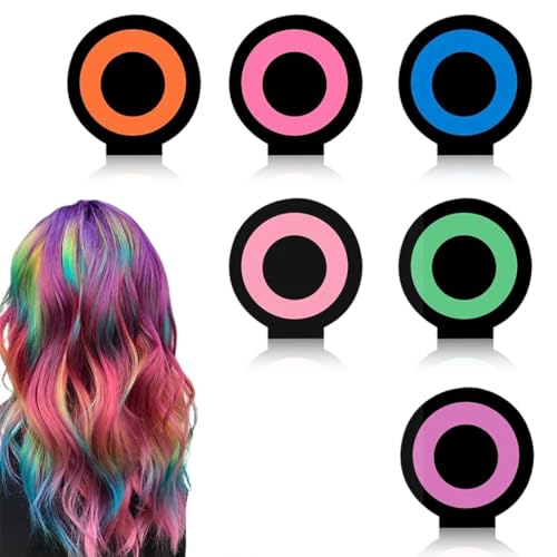 Tkekruh 6 Colores Tizas para Colorear Lavable, Coloración Temporal Tinte del Cabello Tiza para el cabellode, Mechas Pelo Tinte, para Carnaval Fiesta Navidad Cosplay Año Nuevo, Hair Dye
