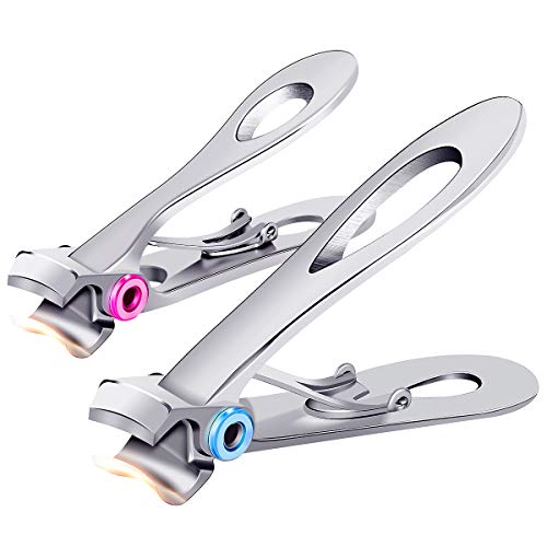 PrettyDiva Nail Clippers for Thick Toenails - Wide Jaw Opening Oversized Nail Clippers, Stainless Steel Heavy Duty Nail Clippers for Thick Nails, Extra Large Toenail Clippers for Ingown Tough Nails