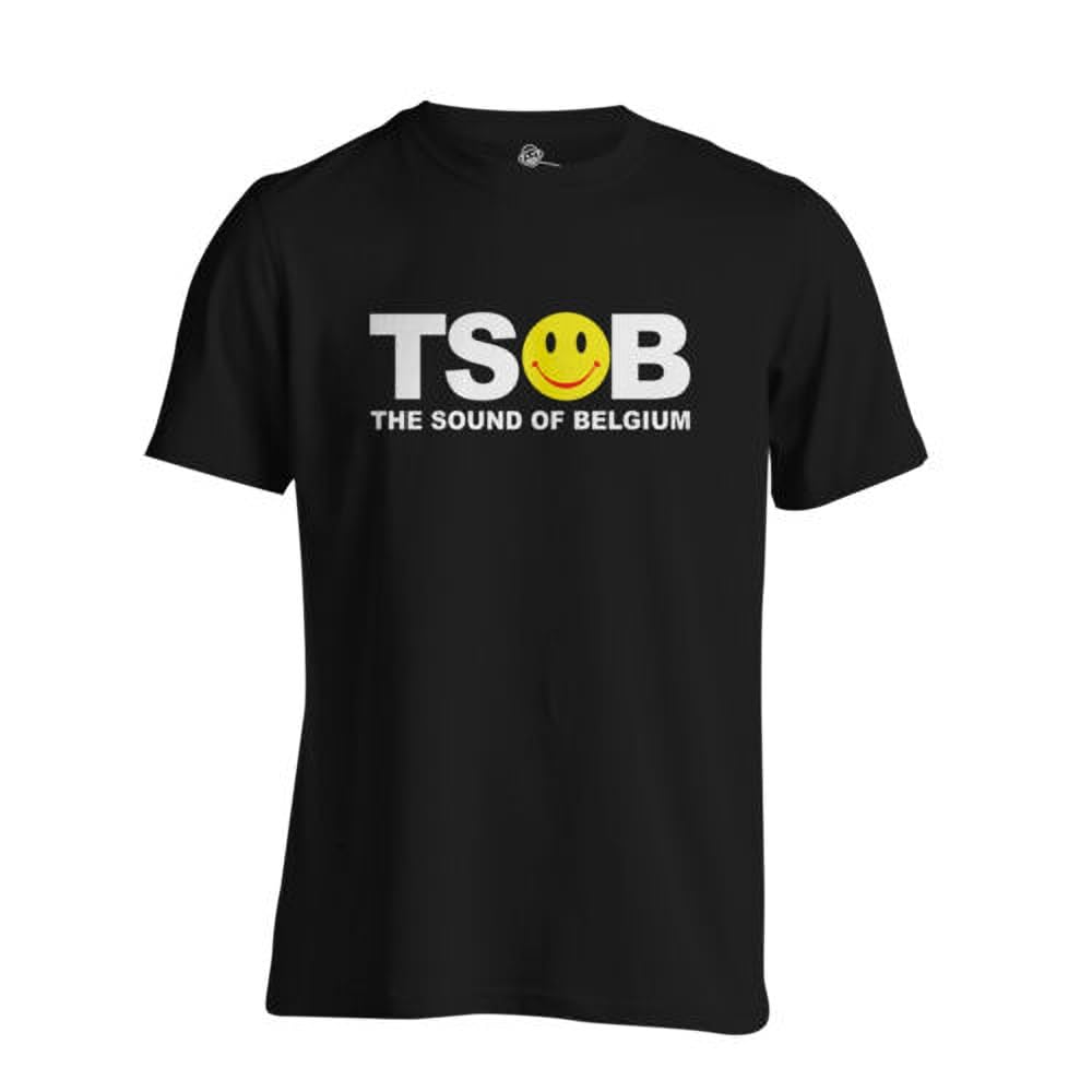 Shupmn Men's Black Sound Of Belgium Techno T Shirt Rave Jungle Breakbeat Hardcore Detroit Medium