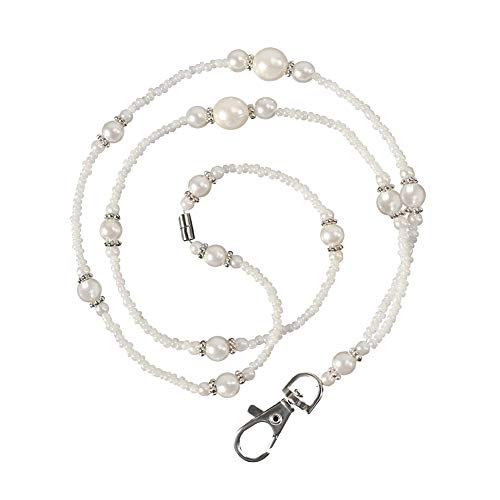 MELIFE Cordon de cou tendance avec fermoir magnétique pour clés, téléphone, badge d'identité, chaîne de perles Cover