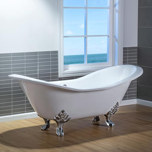 Woodbridge TC0272 72 Inch Enameled Cast Iron Double Slipper Clawfoot Bathtub thumb #1