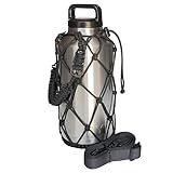 Gearproz HydroNet Carry Bag with Handle and Shoulder Strap for YETI Rambler Bottles and Camelbak Water Bottles, Tumbler Accessories for Men Women Hiking Camping Travelling (64 oz, Black)