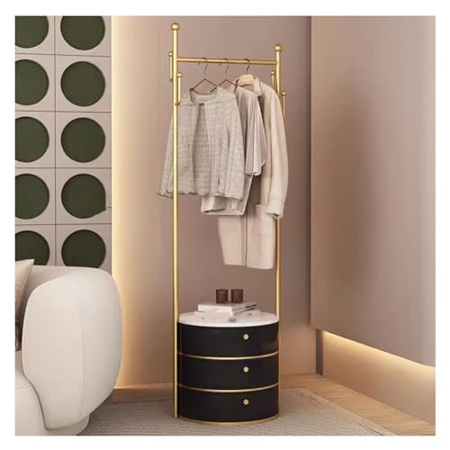 SBCGFY Perchero De Metal Moderno con Armario De Almacenamiento, para Dormitorio, para Bolsos, Sombreros, Bufandas Y Chaquetas, Dorado, 45 X 45 X 185 Cm