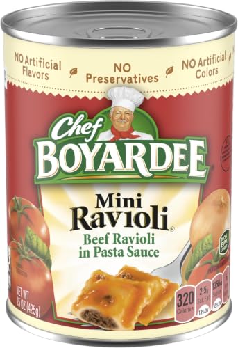 Image of Chef Boyardee Mini Beef Ravioli | Microwave Ready | Canned Food | 15 oz | Pack of 5